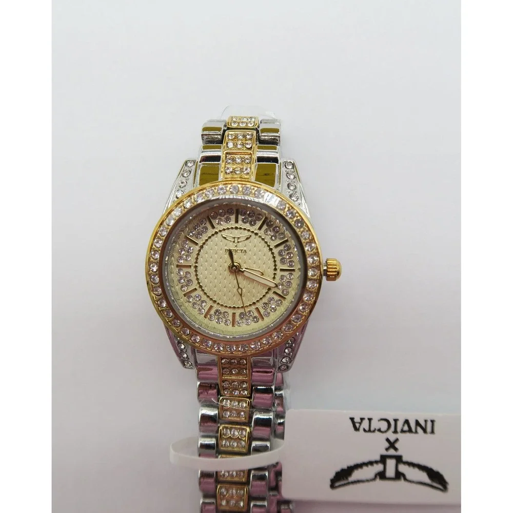 Invicta Wildflower Women's 32mm Two Tone Silver Gold Crystal Accented New In box